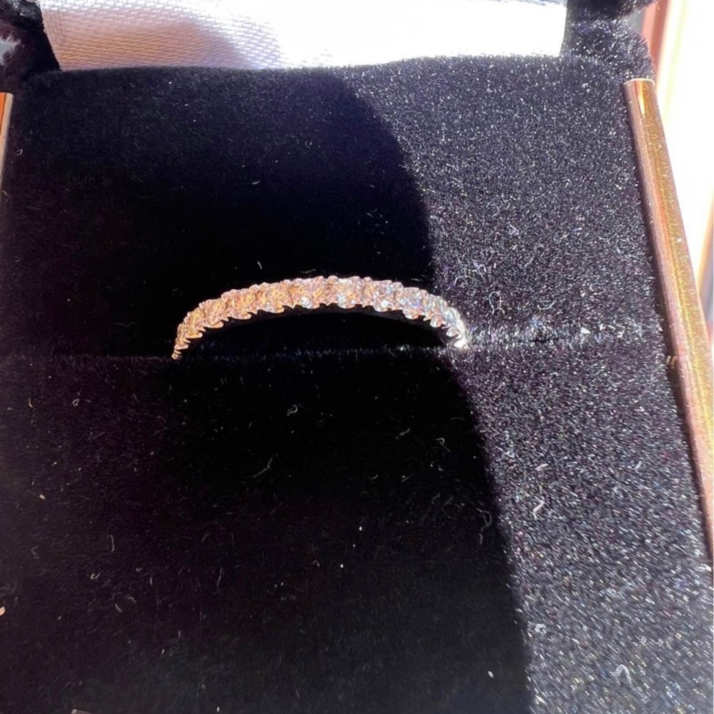 Moissanite Platinum Wedding Band - Size 5, Never Worn!